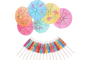 Visxcnu 50 ombrelli da Cocktail per Bevande, ombrelli per Bevande, stuzzicadenti da Cocktail, ombrelli per Cupcake, Mini ombrelli di Carta, Decorazioni per Feste,stuzzicadenti per Bevande, Frutta