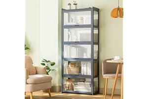 JFOZDM Vitrina, Vitrina Expositora Multifuncional de Vidrio a Prueba de Polvo, Diseño de Puerta de Gabinete con Solapa, Vitrina Cristal para Oficinas, Dormitorios, Salas de Estar 70 * 34 * 172CM Gris