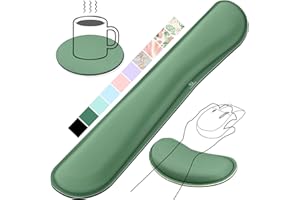 Gimars Aggiornamento Poggia Polsi Mouse Tastiera, Schiuma Memoria Gel Ergonomica Supporto Mouse, Poggiapolsi Tastiera per Alleviare il Dolore da Digitazione Gaming Ufficio PC Computer, Verde Scuro