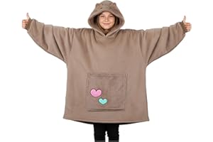 Get Trend Pusheen Sudadera Manta Niña Adolescente con Capucha, 6-14 Años, Hoodie Polar Suave con Orejas 3D, Regalo Niña
