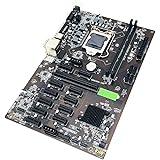B250-BTC Mining Motherboard, 12 PCI-E Mining Motherboard Support 12Video Card VGA 1151 DDR4 Memory USB3.0 Expansion Desktop M