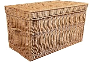 WEECO Coffre en osier, taille extra large de 80 cm avec couvercle