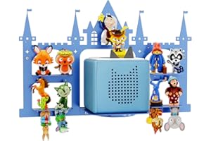 DUHARS Etagere Murale Enfant pour Toniebox & Tonies Figurine, Plus de 35 Personnage Tonies, Étagère Tonies Support Tonies Box, Etagere Château en Métal, pour Chambre Enfant et Salle de Jeux, Bleu