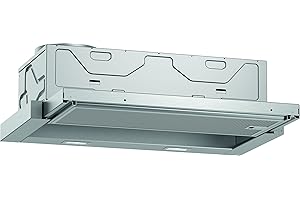 NEFF D46ED22X1 Einbau-Dunstabzugshaube, Flachschirmhaube N50, 60cm, Abluft oder Umluft, silbermetallic [Energieklasse A]