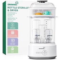 Scaldabiberon 10 In 1 Growsy - Doppio, Display LCD, Timer, Sterilizzazione, Riscaldamento Rapido A Vapore