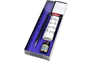 Jacques Herbin 28477T - Un set ''Nécessaire de l'écolier'' comprenant un porte-plume, une plume l'Ecolière, un buvard, un flacon d'encre violette pensée et une notice