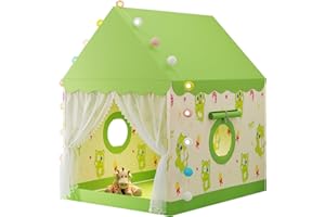 VANWARD Playhouse for Kids, Play house for kids outdoors & indoors, Soft Ventilated Spacious & Easy Setup, for Little Princes and Princesses (Green)