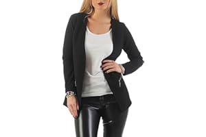 DANAEST Eleganter Damen-Blazer Slim Fit, tailliert mit Reißverschlusstaschen – vielseitiges Business & Freizeit Sakko, figurbetonte Jacke