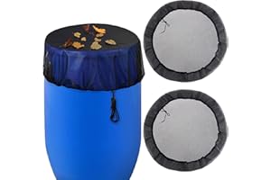 ZEUWETS Regentonnen Netz 2 Stück regentonne Abdeckung Verstellbare Regenschutzhülle Deckel Regenschutzkippe mit Gummizug Abdeckung für Mücken, Blätter, 95 cm Durchmesser