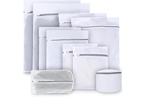 Jukibole Filet à linge, Sac de lavage stable avec fermeture éclair en maille, Lot de 10 sacs de lavage pour machine à laver, Idéal pour linge délicat, sous-vêtements, chaussettes, soutiens-gorge