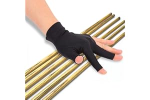 Ejoyous - Guantes de Billar de 3 Dedos, 2 Unidades, elásticos, Guantes de Billar, Tiradores de Billar, Carom, Billar, Taco de Billar para Hombres y Mujeres, Color Negro, Paquete de 2