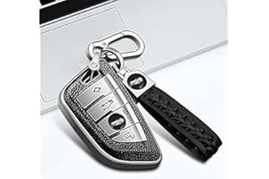 shengjue for BMW Key Fob Cover, Soft TPU Surface Leather Protection Car Remote Control Key Case for 1/2/5/7 Series and X1/X3/X5/X6 etc..(Silver)