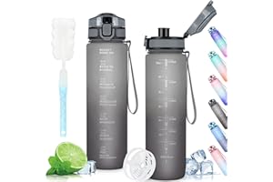 CodiCile Gourde 1L Bouteille d'eau, Bouteille d'eau Sans Bisphénol A, Bouteille d'eau Potable Résistante aux Fissures, Bouteille d'eau Pour les Sports de Plein air, Gymnase, Cyclisme