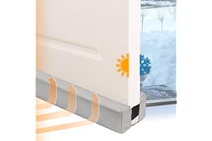 HELI MIAO Under Door Draught Excluder,Draft Excluders For Doors 98cm,Right Angledesign,Door Draft Blocker,Seal Soundproof Energy Efficient Insulation Door Draft Stopper, Washable Adjustable Length Grey