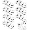 YSDMY 16Pcs Flush Concealed Mount Bracket,Heavy Duty Interlocking Hanger Hooks,Mini Flush Stainless Steel Wall Mounted Hangers for Photo Frame,Picture Display,Art Works,Posters and Clock Mirror Frames