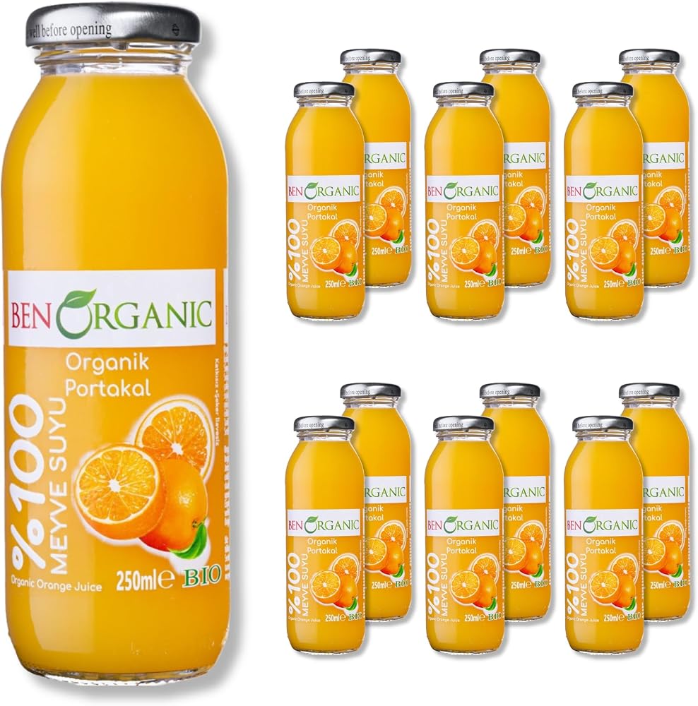 BenOrganic Portakal Suyu 250 ml Cam Şişe