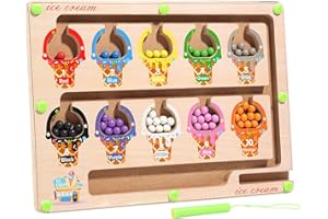Celestia Jeu de Tri Montessori, Jeux Labyrinthe Magnetique Enfant, Parcours de Motricité Fine Jouet Bois Montessori Apprendre Les Couleurs Jeu de Comptage Et Tri Jeux Educatif Cadeau 3 4 5 Ans