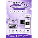 &Ccedil;ocuk Anında Baskılı Fotoğraf Makinesi 16MP Dijital Kamera 1080P Video WiFi Telefon Destekli Mor