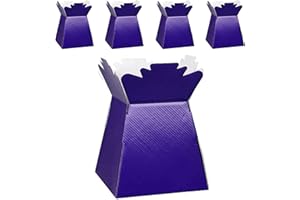 HOMESHOP3000 Flower Bouquet Boxes Florist Packaging Gift Craft Box Vase – Holder for Flowers, Bouquets, Plants, Sweets – Decoration for Wedding, Birthday, Anniversary, Floral Arrangement – Pack of 5 – Purple