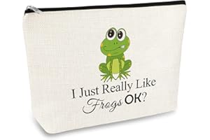 MIKELA Frog Lover Gifts Funny Frog Cosmetic Bag Gifts for Women Girls Frog Gifts for Frog Lovers Makeup Bag Animal Lover Gift Christmas Birthday Gifts for Frog Lover Best Friend Daughter Sister Travel Pouch