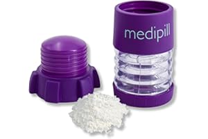 MEDIPILL - Triturador de tabletas manual | Tritura medicamentos hasta convertirlos en un polvo fino, ideal para viajes | Plástico libre de BPA | Portátil | Una pieza | MED-BRM