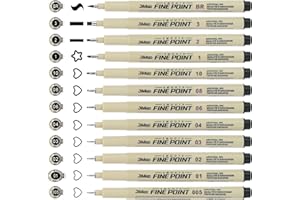 FIHODONE 12 czarnych cienkich długopisów dla artystów, mangi, szkicowania, pisania, ilustracji, 12 szt