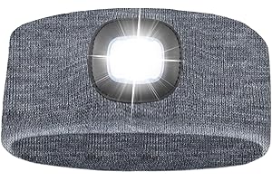 AWSOLAR LED Stirnband mit Licht, Wärmendes Weiches LED Stirnband mit USB Ladefunktion Lustige Geschenke für Papa Mama Freundin Großvater Oma