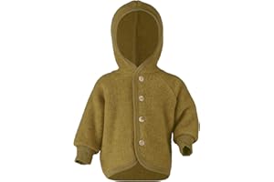 Engel Kurtka dziecięca z kapturem, wełniany polar, Safran melanż, 98-104