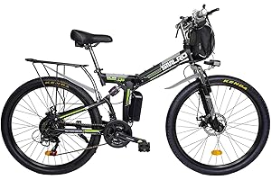 Hyuhome Ebikes for Adults,Folding Electric Bike MTB Dirtbike,26" 48V 10Ah IP54 Waterproof Design,Easy Storage Foldable Electric Bycicles for Men