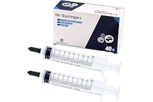 Gufastoe 40 Stück 10ml Spritze mit Schutzkappen für Industrie oder Tierfutter