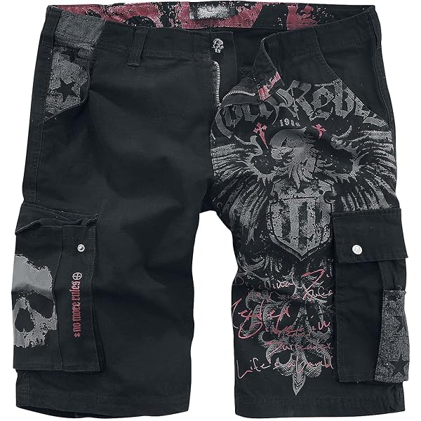 Rock Rebel By EMP T-Shirt Uomo Grigia Con Stampa All-Over - Cotone Morbido Scollo A V - 2