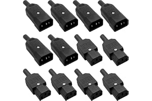 6 stycken IEC 320, C14 till C13 honkontakter, AC 250 V för förlängningssladdar för kalla enheter, förlängningssladd för dator