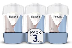 Rexona Maximum Protection Desodorante para mujer en barra Antitranspirante Clean Scent, 45 ml (Paquete de 3)