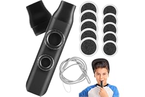 COHEALI Kazoo Musical Instrument with Double Holes 1 Set Mouth Kazoo Double Holes Accompaniment Musical Instruments with Replacement Mouthpiece Lanyard and Round Membranes