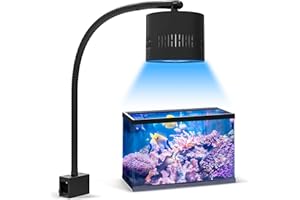Lominie Luz LED para Acuario, Luz de Espectro Completo para Tanque Marino de Agua Salada con Mando a Distancia 4 Canales Regulable para Acuario de Arrecife de Coral de Agua Salada (S120 Agua Salada)