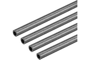 sourcing map Fibre Carbone Rond Tube 3mm x 2mm x 400mm Fibre Carbone Aile Pultrusion Tuyau Fonte pour RC Avion Quadcopter 10Pcs