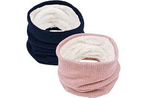 Chalier Fashion Lot de 2 Écharpes Unisexes en Boucle pour Femme et Homme Écharpe Tricotée en Tube pour la Marche la Course le Ski L'extérieur Usage Quotidien Femme et Homme