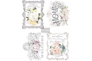Prima Marketing Floral Home Trasferimento, Legno, 4 designs
