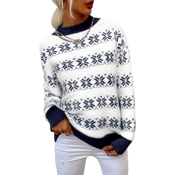 Uniexcosm Maglia Natale Donna Renna Autunno Inverno Maglioni Donna Natalizi Elegante Xmas Pullover Grigio XL