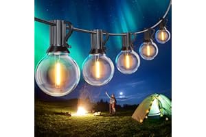 SUWIN Catena Luminosa Esterno, 45M Catena Lampadine LED Esterne, Giardino Luci Stringa Lampadina Impermeabile with 75+2 Lampadine per Giardino Natale Terrazzo Matrimonio Partito Esterni