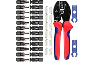 SUPBIKY 12 Paar Solarstecker + Solar Crimpzange 2.5/4/6mm² Männlich/Weiblich photovoltaik solarpanel Stecker Steckverbinder für Stecker Kabel Buchse Kupplung solaranlage Kabelstecker