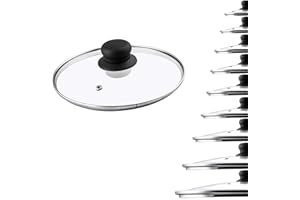 KADAX Coperchio Transparente in Vetro Resistente al Calore con Pomello in Plastica per Pentole e Padelle, Accessorio Essenziale per la Cucina (18 cm)