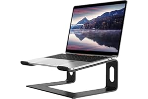 ALASHI Stojak na laptopa na biurko, aluminiowy stojak komputerowy, ergonomiczny uchwyt na notebooka, zdejmowane metalowe laptopy, podnośnik chłodzący PC 10 do 15,6 cala (A-Czarny)