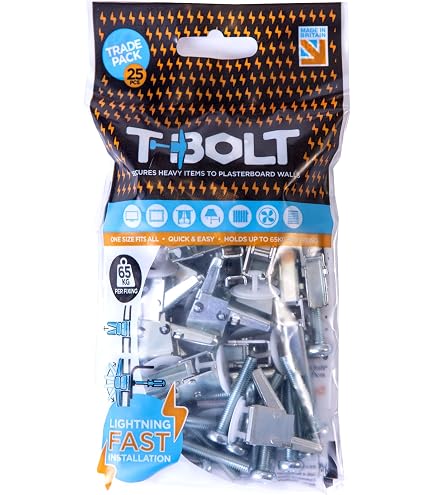 Bullfix Kit Di Fissaggio Universale Per Cartongesso, Resistente, Per Cartongesso Per Dot & Dab, Stud E Cavità Cavità, Kit Di Ancoraggio Da Parete Con Viti, Supporta Fino A 116 Kg, Confezione Da - 11