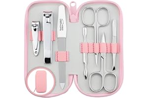 marQus Solingen Germania set manicure professionale - 7 pezzi manicure e pedicure, forbicine unghie, manicure e pedicure set, custodia in vera pelle, kit manicure da viaggio, kit unghie, set unghie