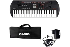 Casio SA-81 Tastiera Digitale Mini a 44 Tasti, Colore Nero/Grigio Chiaro, con Borsa e Alimentatore