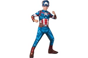 Rubies Official Marvel Avengers Captain America Classic Childs Costume, Kids Superhero Fancy Dress