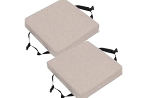 VEAI Juego de 2 Cojín de Asiento Cuadrado con Lazos, 25/28/30/35/40cm Espesor de 5/8 cm,Taburete de Bar Suave Cojines for Sillas Cuadrado,Taburete, jardín, Interior, Exterior(@8,30x30x5cm)