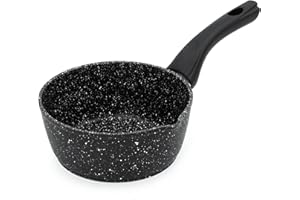 Blackmoor 66120 Classic 16cm Milk Pan/Non-Stick Coating/Cool Touch Handle/Features Unique Pouring Lip/Suitable for Induction, Gas & Electric Hobs/Black Colour