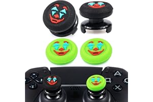 Playrealm FPS Thumbstick Grip Copri Levette Analogiche x 2 e Joker Silicone Presa Copertina x 4 per PS5 & PS4 Controller (Verde+Nero)